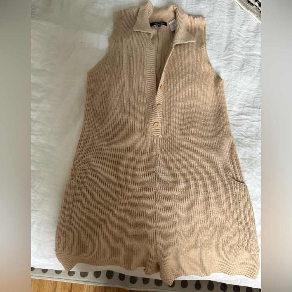Knit beige romper